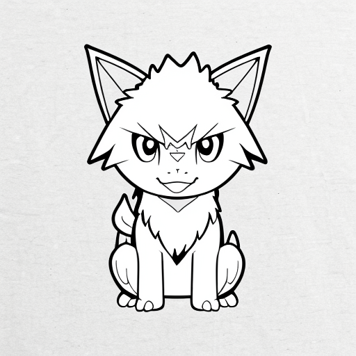 pokemon digimon tails prower mix styles wolf yellow orange and red patterns anime