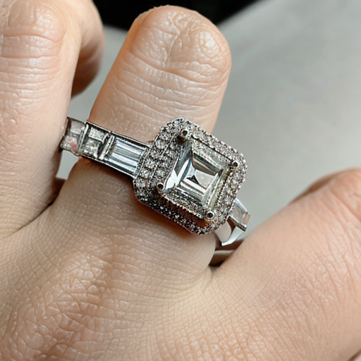 an elegant ring with one large rectangular baguette-cut stone