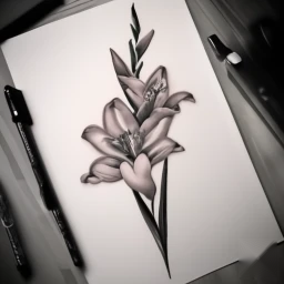 august birth flower tattoo