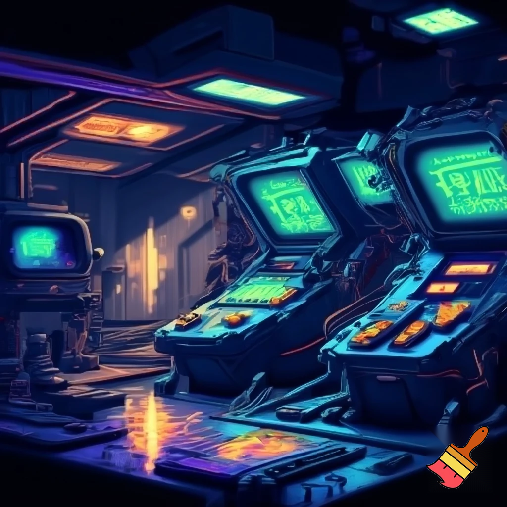 inside space station pixel art