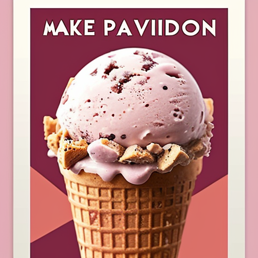 Make a visually appealing poster promoting Warndu Davison Plum Ice Cream