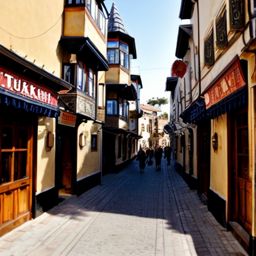 Turkish restaurant on the left Turkish street in the Turkish village 