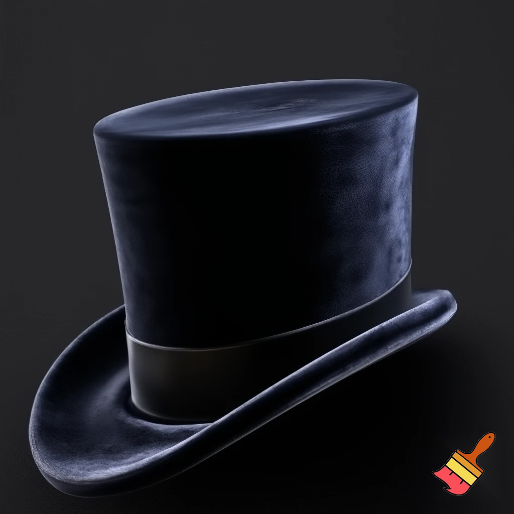 I Willy Wonka top hat black dark black velvet