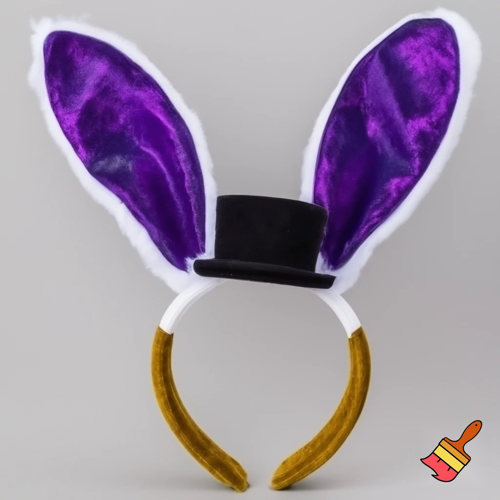 Special top hat headband Easter headband with rabbit, ears, purple and white purple and white with glitter velvet golden purple and white with glitter