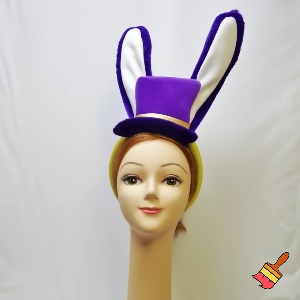 Easter top hat headband Easter bunny headband, purple and white with gold Easter top hat headband and fabric velvet and fabric velvet top head headband top hat headband