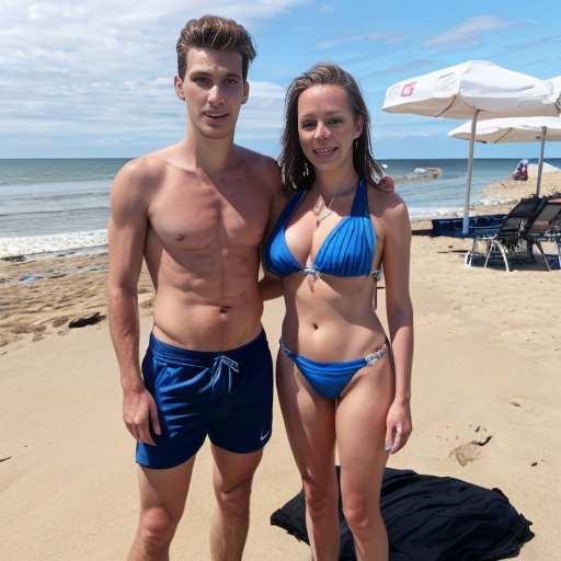 Goretzka and Vanessa at the beach 