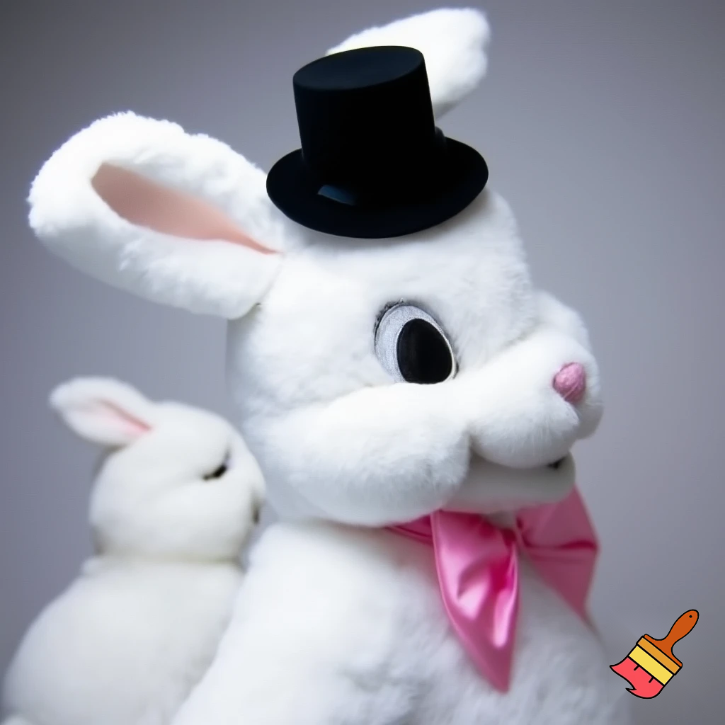 Easter bunny mascot top hat costume
