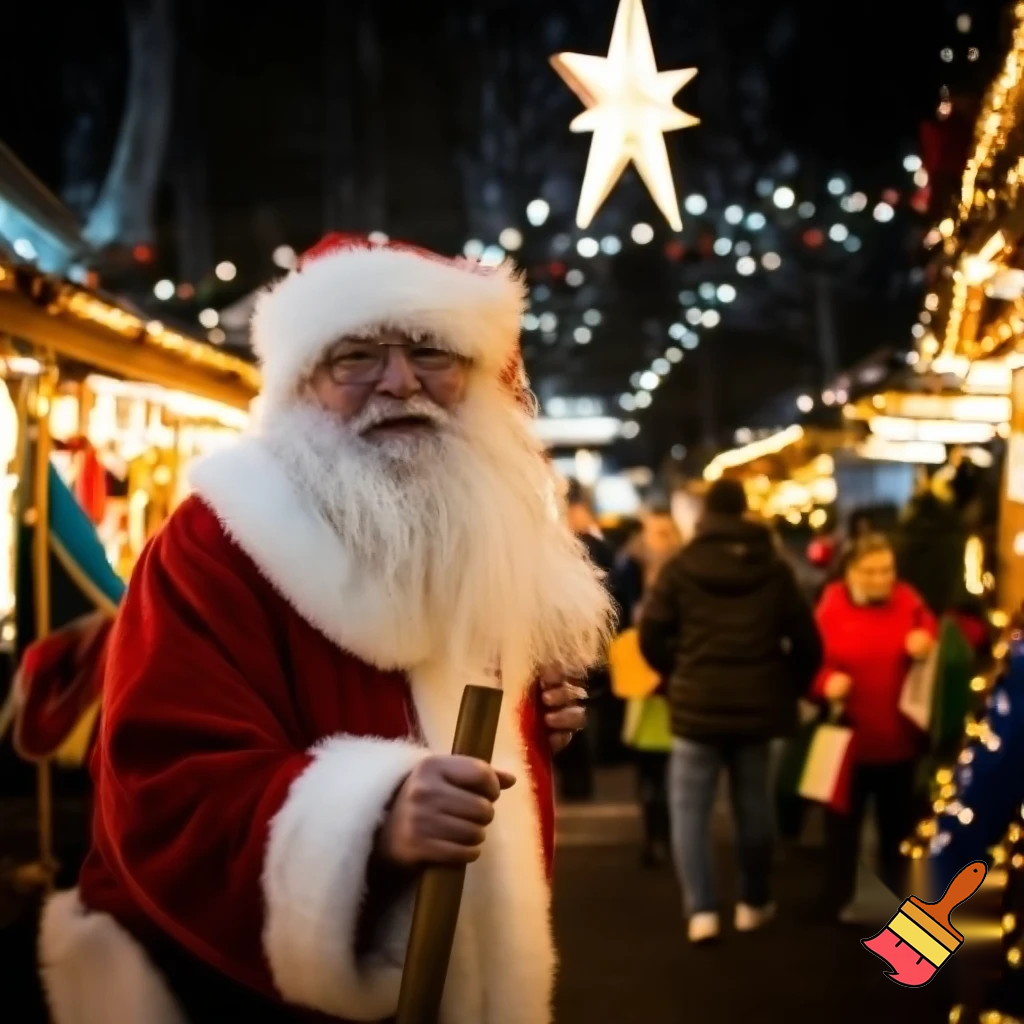 Ratha Santa Claus with the walking stick a star shopping 