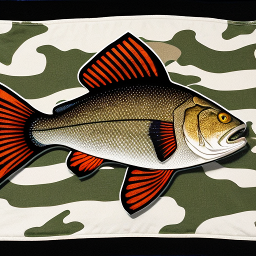 camo flag with a bass fish on it and 2 stars