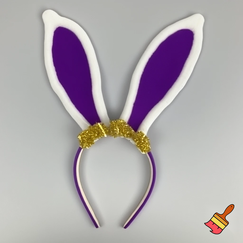 Easter top hat headband Easter bunny headband, purple and white with gold