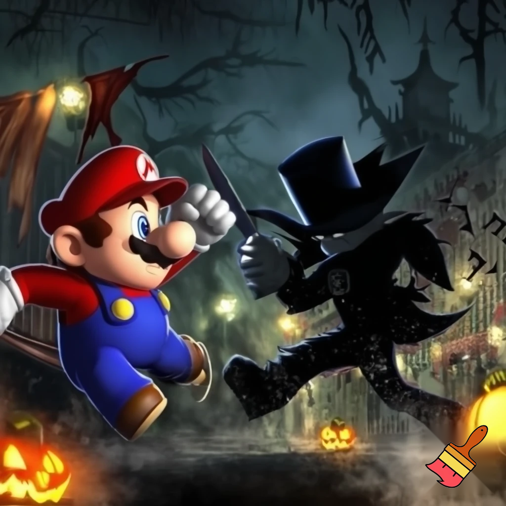 Mario vs jack the reper from spirit Halloween