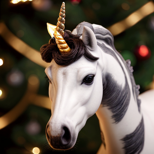 christmas unicorn, photorealistic