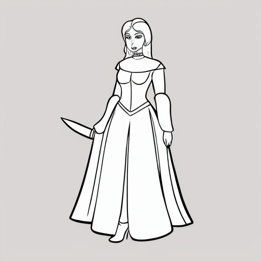 young, tall, white-haired woman in armor is sad because a Turkish man stole her knife.