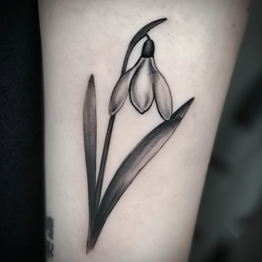 january birth flower tattoo