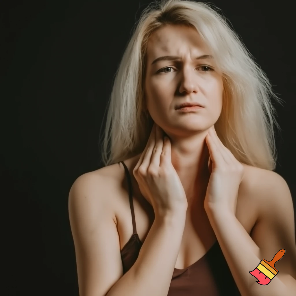 blonde woman showing vulva