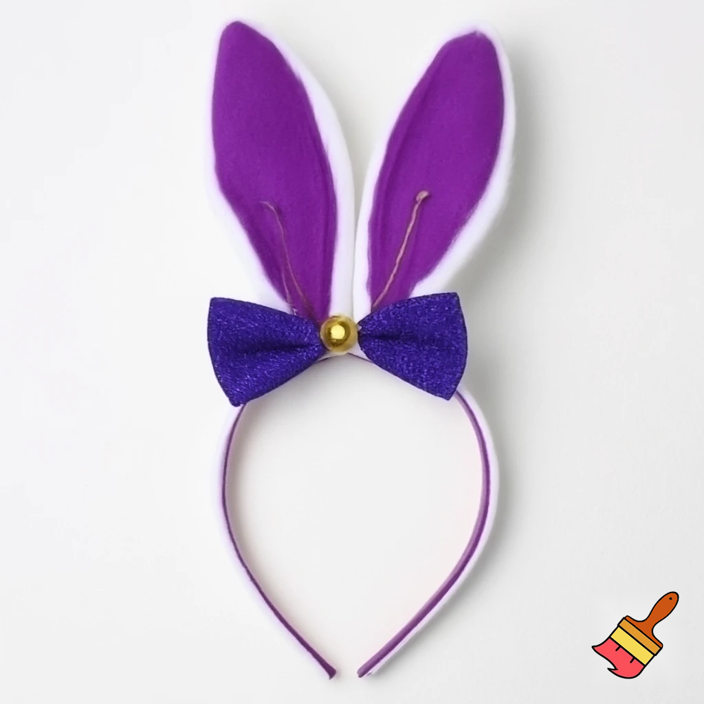 Easter top hat headband Easter bunny headband, purple and white with gold Easter top hat headband