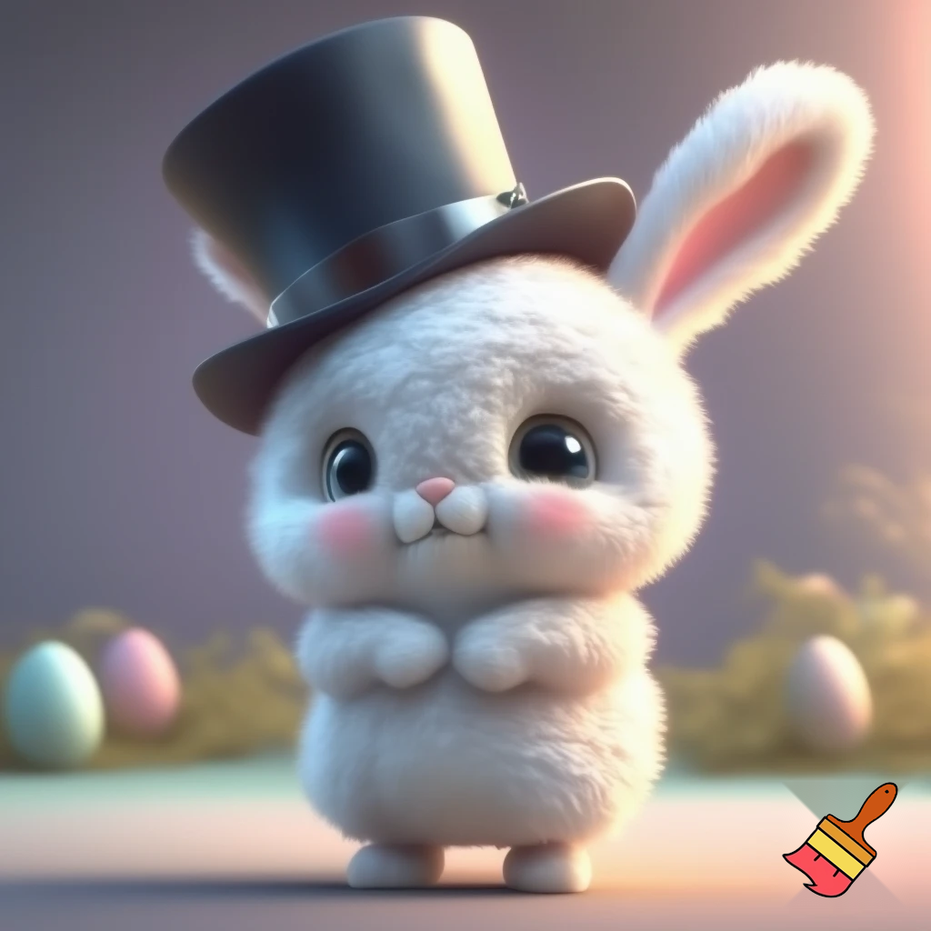 Easter bunny mascot costume top hat