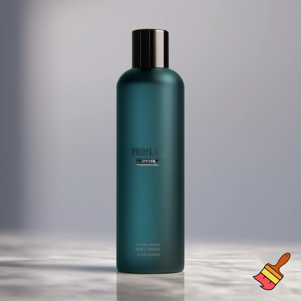 “Ultra-realistic product photoshoot of a premium Morrayne Anti-Dandruff Shampoo bottle. Minimalist, luxury aesthetic similar to brands like Aesop and Minimalist. Sleek cylindrical bottle, matte finish, frosted amber or deep teal color. High-quality printed label with clean typography, modern layout, bold MORRAYNE wordmark, subtle silver detailing. Label includes ‘Anti-Dandruff Shampoo’, Piroctone Olamine + Climbazole actives, dermatologically tested badge. Soft studio lighting, 3D render, sharp focus, no clutter, premium skincare vibe, reflections on surface, product standing on a marble or soft gradient background