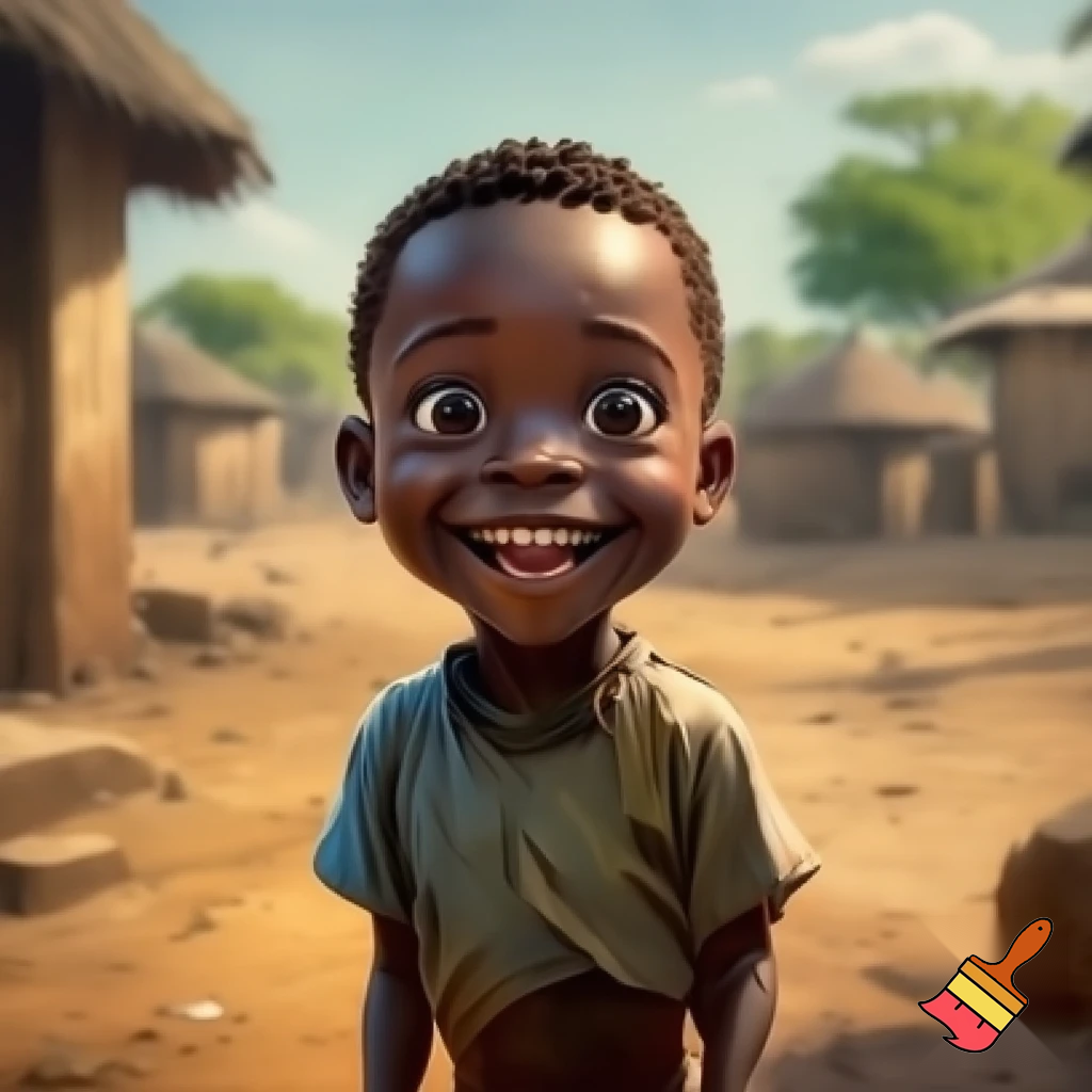 young African boy with a bulge in his pants