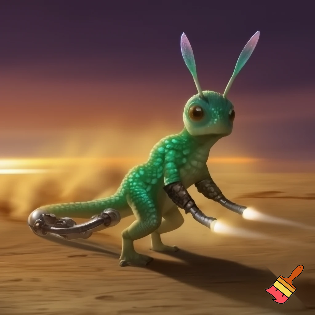 A animal that has 2 eyes, scales, antennae and turbo jets