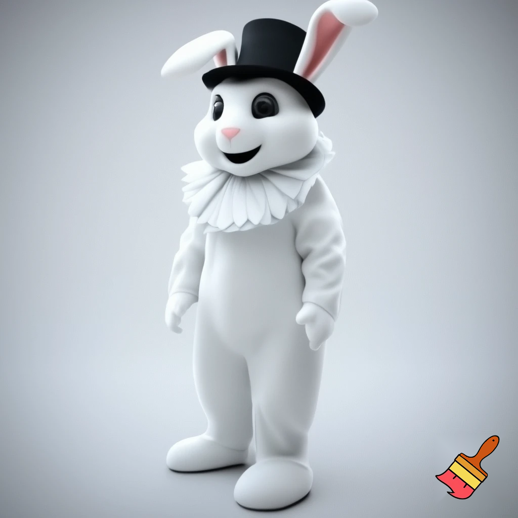 Easter bunny mascot costume top hat mascot costume