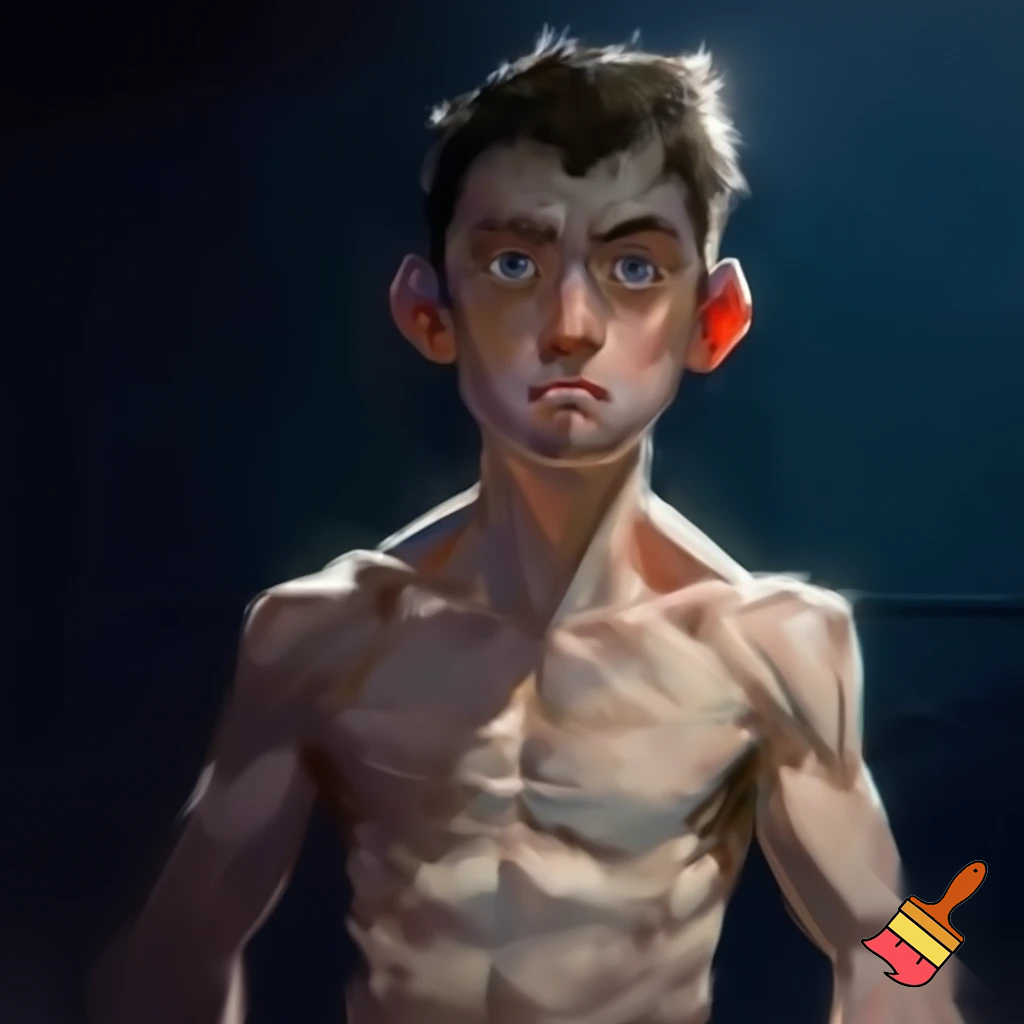 A mixed martial artist who has gone down two weight classes for a fight. His cheeks are sunken and his ribs are visible and his muscles stand out alarmingly. Nonetheless, he stands tall and steady. His eyes are watery blue, his hair is brown and his ears stick out. For once in his life, he is ready to win.