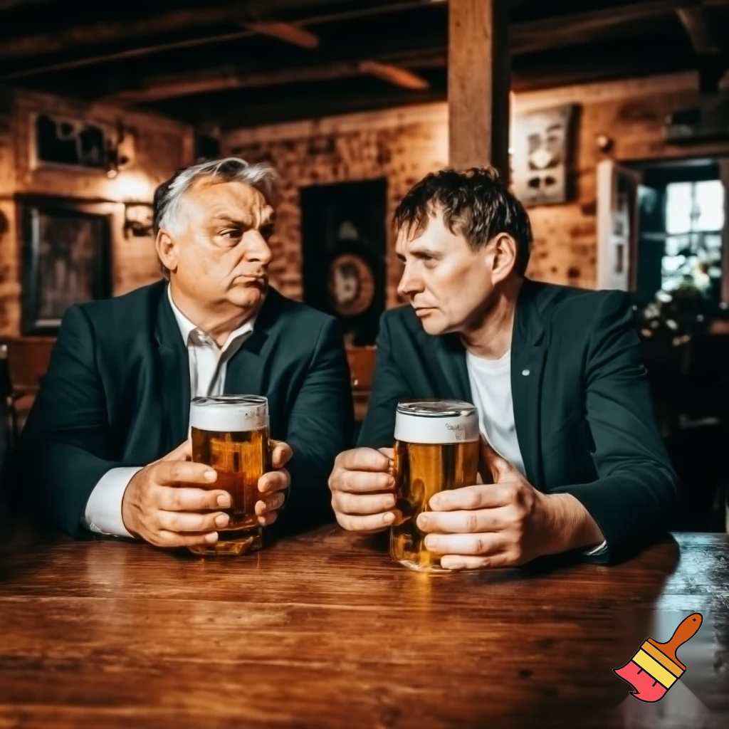 a kövér Orbán Viktor a kövér Németh Szilárddal sörözik