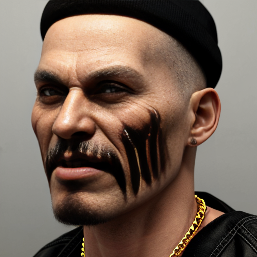  rat, evil, sinister, wearing prison outfit, mugshot style, gold chain
