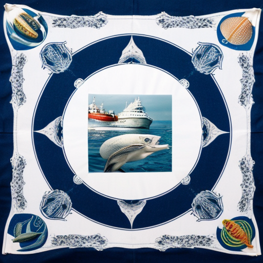 fazzoletto con immagini di oggetti mare
