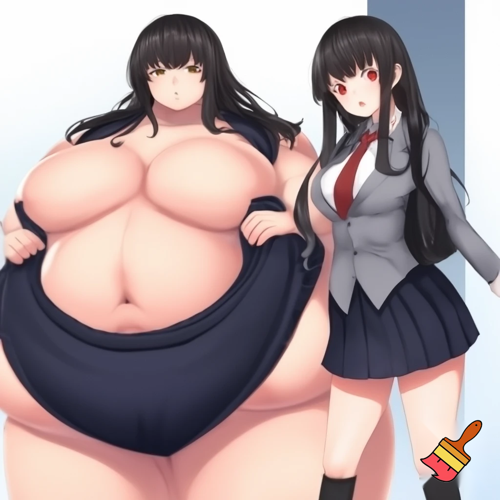 Anime schoolgirl with huge boobs and a huge Ass