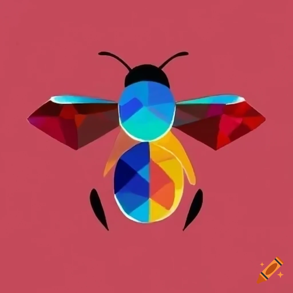 une abeille formée de formes géométriques simples