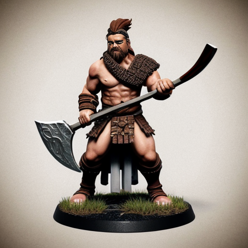 Dnd universe. Minatour barbarian with a great axe