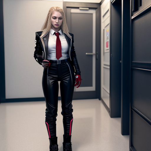 Angry Tamär Zarlag as 34-year-old Zaran Tyccanoid male with pink skin, red long hair, red eyes, pointed ears, black futuristic coat, black futuristic pants and black futuristic shoes, when talking with the Natasha Kolevnaya as 19-year-old Eurasian and Russian Human female schoolar with brown hair and futuristic uniform and Samantha Borrowing as 21-year-old American Human female schoolar with blonde hair and futuristic uniform in American and New York futuristic school balcony with grey-yellow-black fences, blue floor and futuristic lights in 2622. (Realistic image)