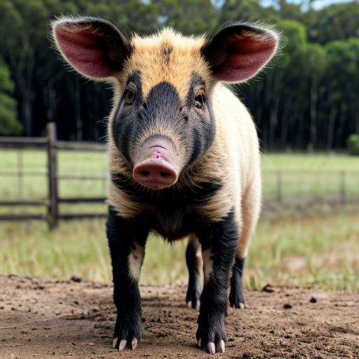 create evil feral mugshot of wild dog in a WANTED poster and add these reasons create a wanted poster with a mugshot picture of an evil human wild pig. the reward should be a lifetime supply of bacon and these are the reasons why•	These pests cause damage to the environment through wallowing, rooting for food and selective feeding.
•	By 1880, they were already considered a serious pest in parts of New South Wales. 
•	 They prey on newborn lambs, destroy crops, damage fences, foul water sources, and compete with livestock for food.
•	 Their impact costs farmers millions of dollars annually. 
•	Wild pigs are potential carriers of diseases, including foot-and-mouth disease
add these
