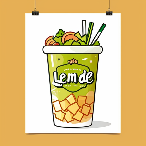 create a poster for food stall chips-salad , lemonade