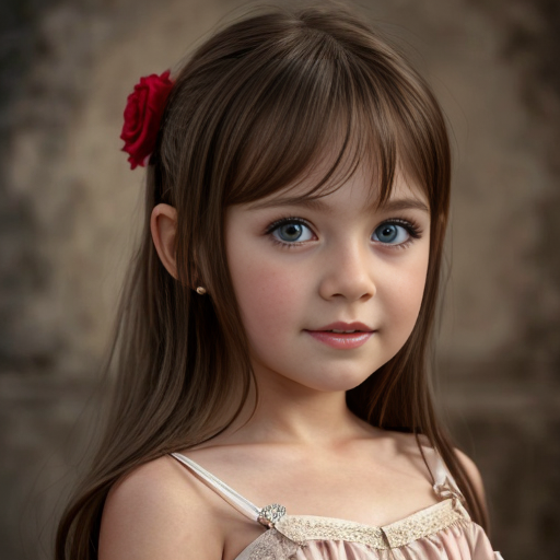 russian brunette little girl at party dress, very beautiful, on the party, brown eyes