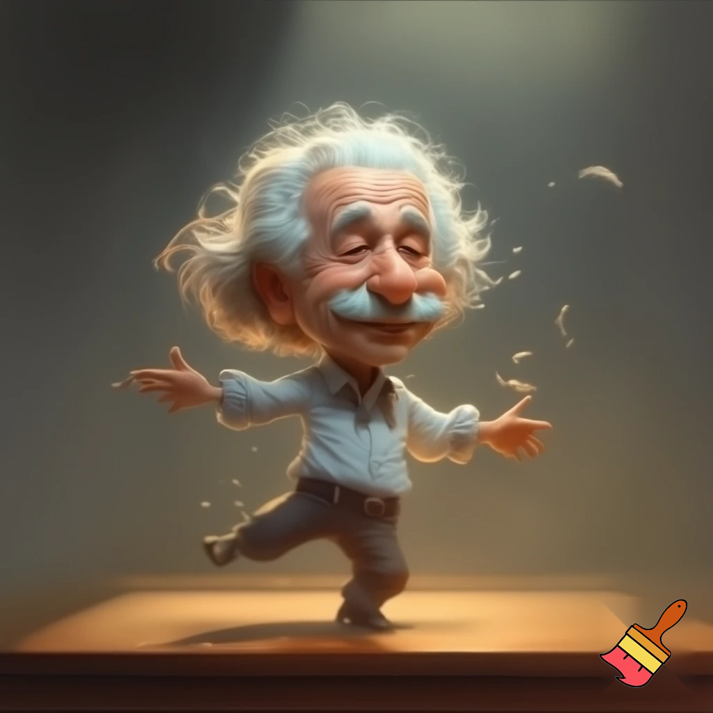 Einstein dance on a table
