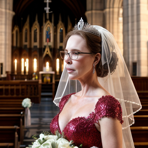 John Goodman y Elizabeth Perkins glasses con corona Flores veil con traje formal elegante boda sensual sexy con holding ramo de flores con altar con iglesia templó católico 1