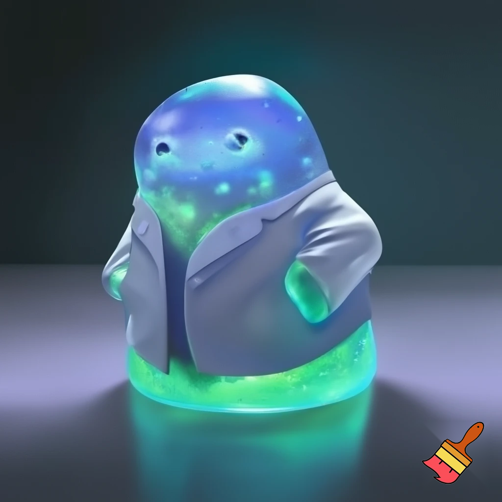 Slime charHumanoid slime wearing a doctor's coat