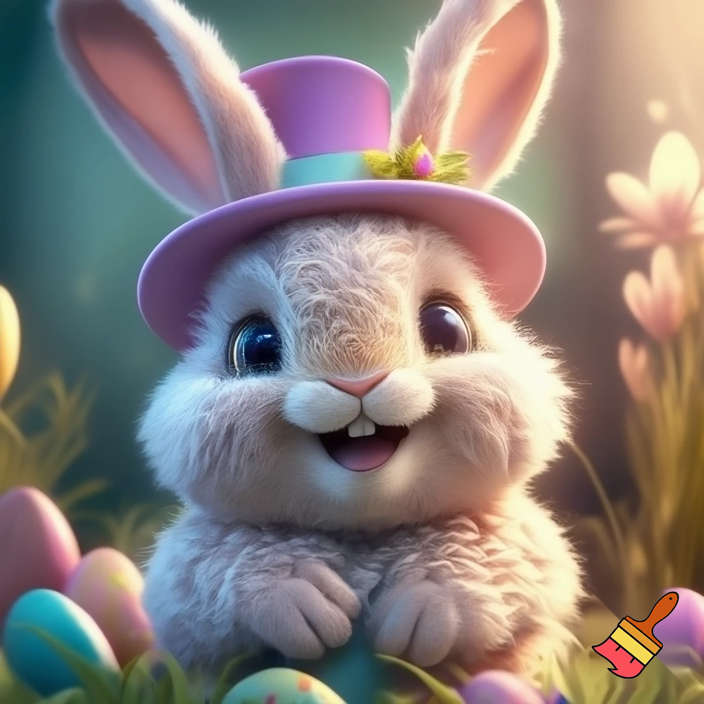 Easter bunny mascot costume top hat