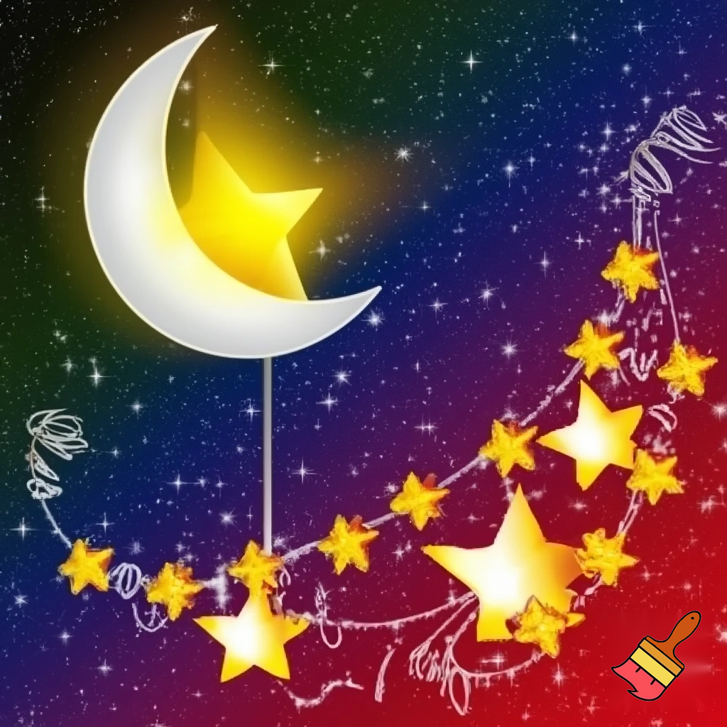 Star and moon christmas