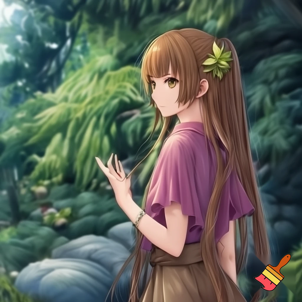 Детализированная иллюстрация в эстетике аниме, но более натуральные пропорции и текстуры (semi-realistic anime). Формат 16:9, высокое качество, четкие линии, мягкая цветокоррекция, ощущение движения и атмосферы «райского сада».

Сцена: райский сад с фруктовыми деревьями (апельсины, яблоки, виноград), цветущие поляны, солнечные лучи сквозь листву, на заднем плане водопад и радуга, в небе белые голуби и мелкие птицы, бабочки. 

Композиция: основные животные расположены НЕ у самого переднего края, а чуть дальше по тропинке (средний план), дружелюбные, желанные мордочки, смотрят на зрителя. Разнообразие размеров: крупные (слон, жираф), средние (лев, панда, лиса, собака), мелкие (кролик, утенок, ежик/грызуны), несколько детёнышей.

Передний план: слева крупный павлин с раскрытым хвостом, справа на ветке или рядом 2 ярких попугая ара (красный и синий), добавить сочную траву и цветы на переднем крае.

Текст: в нижней правой части деревянная табличка/указатель (как элемент сцены, не как наложение). На табличке ДВЕ строки строго с таким написанием (кириллица, без ошибок):
1) «Дима и Катя, мы ждём вас с нетерпением!»
2) (прописью, курсивом/каллиграфией) «Друзья в Раю.»

Важно: сохранить читабельность и точное написание букв, особенно «ждём», «нетерпением», «Друзья», «Раю». Без тире. 
Освещение естественное, реалистичные детали меха/перьев, но стиль аниме (выразительные глаза, мягкие градиенты).
