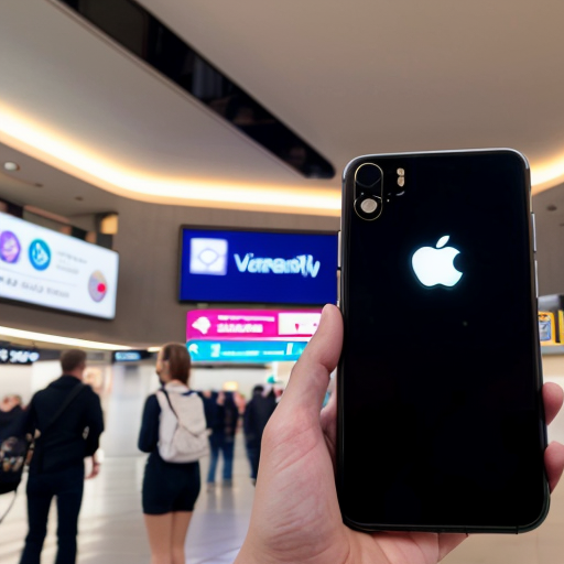 Goretzka play game on apple phone and Vanessa play game on apple phone at the airport 