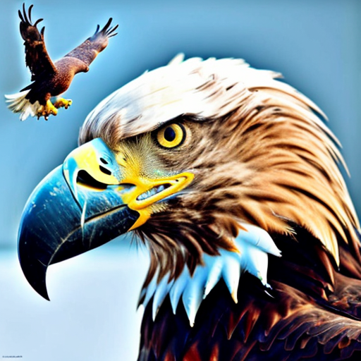 Eagle eating a bird 