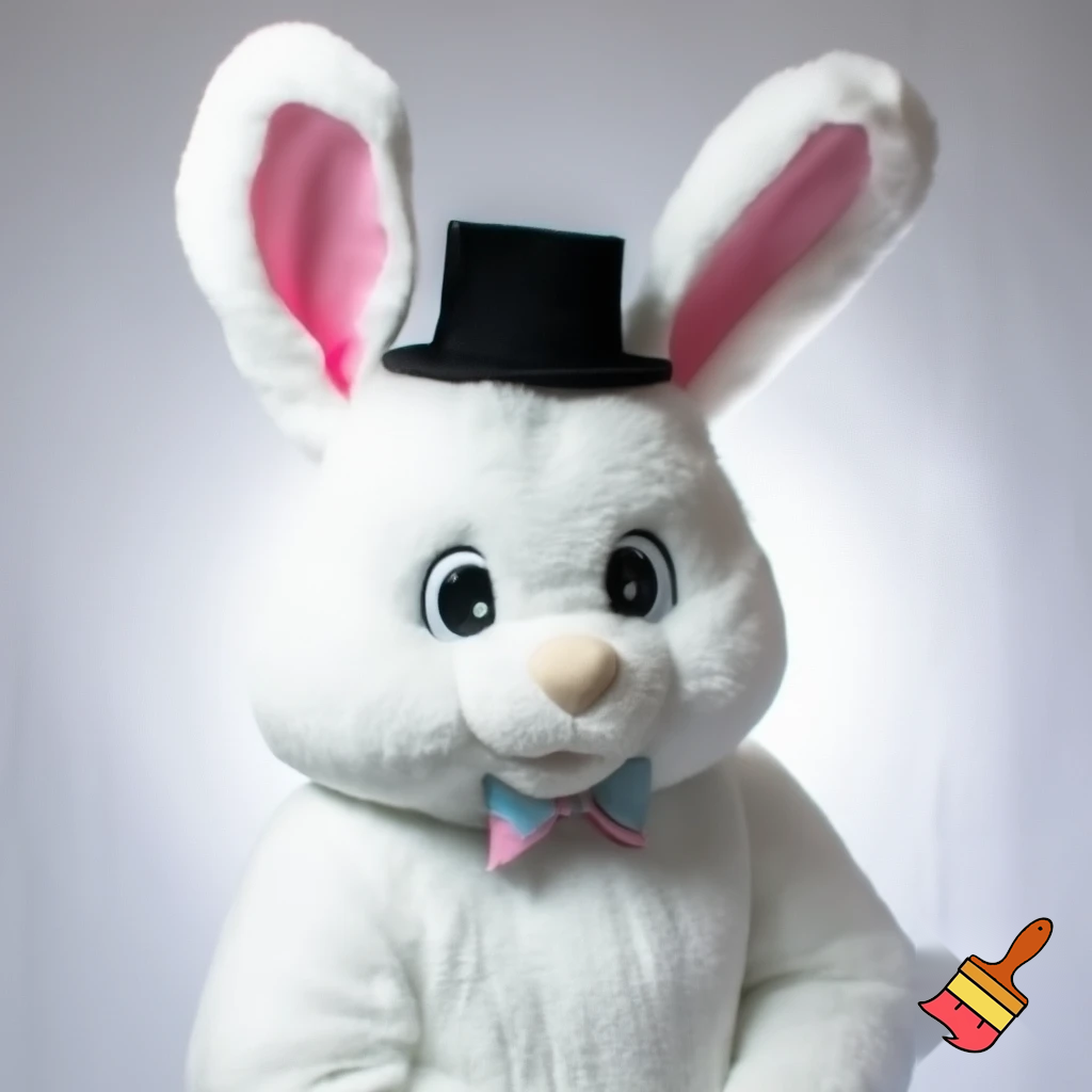 Easter bunny mascot costume top hat