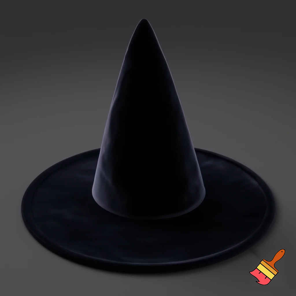 Black witches hat velvet
