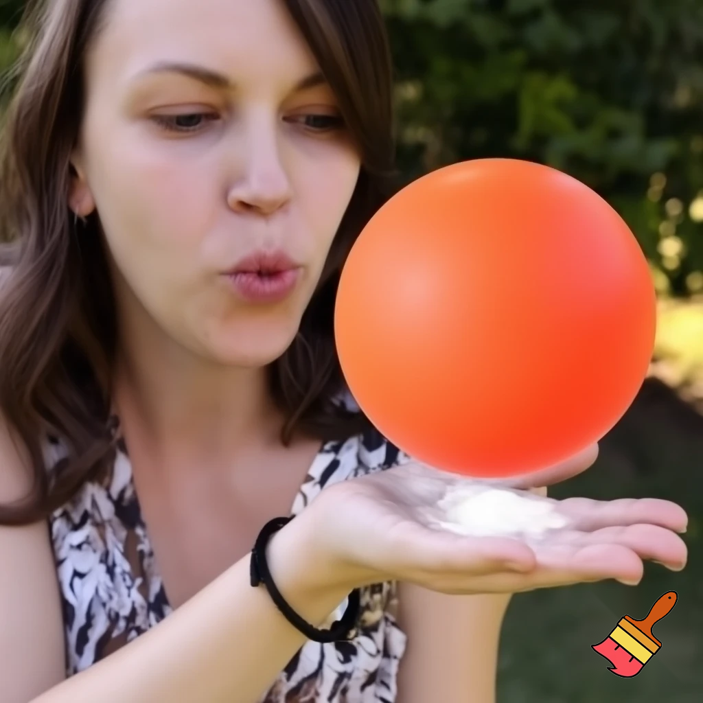 julie qui explose une balle antistress dans sa main pleins de liquide coule