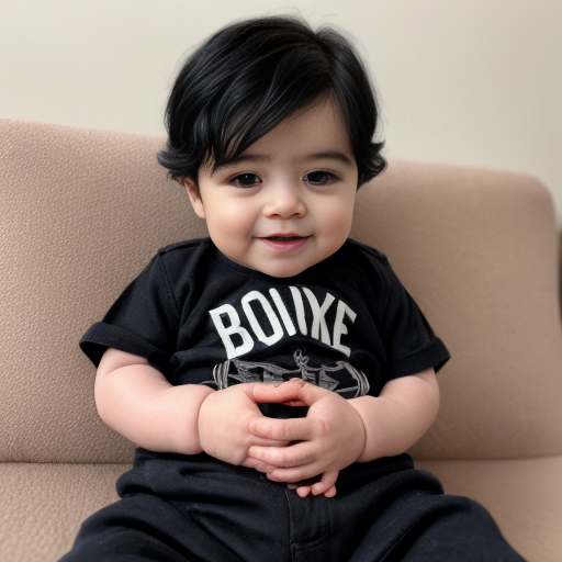 baby boy with black hair
