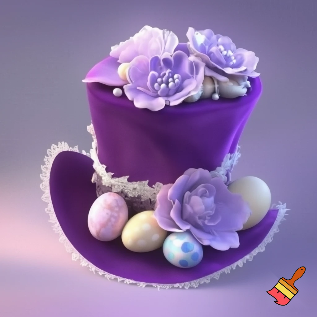 Top hat headband, Easter top hat headband, purple and white