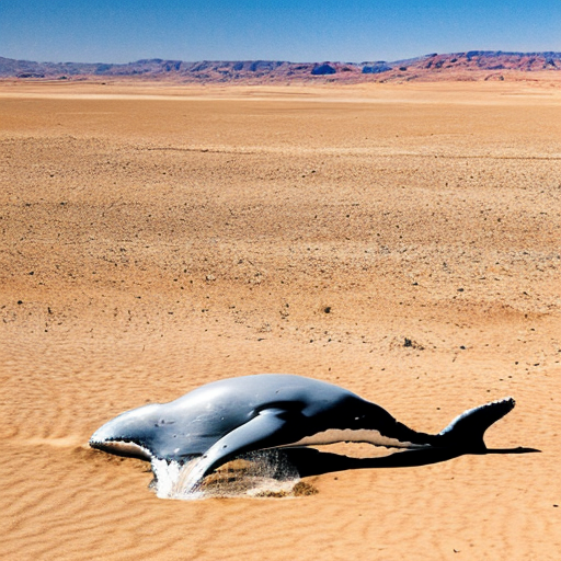 draw a picture of a whale in the desert